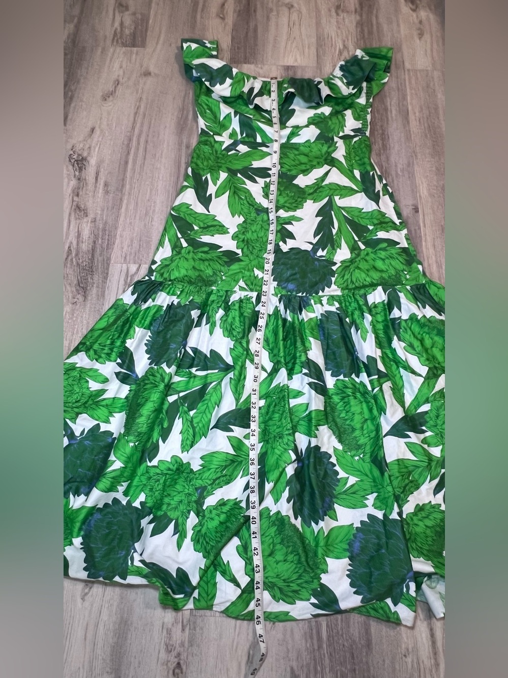 Hyacinth House Green Dandelion Floral Off-The Shoulder Giselle Dress Size M - Picture 11 of 15